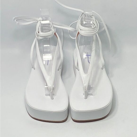 Amina Muaddi Jamie Platform Leather strappy Sandals size 38 - Picture 5 of 12